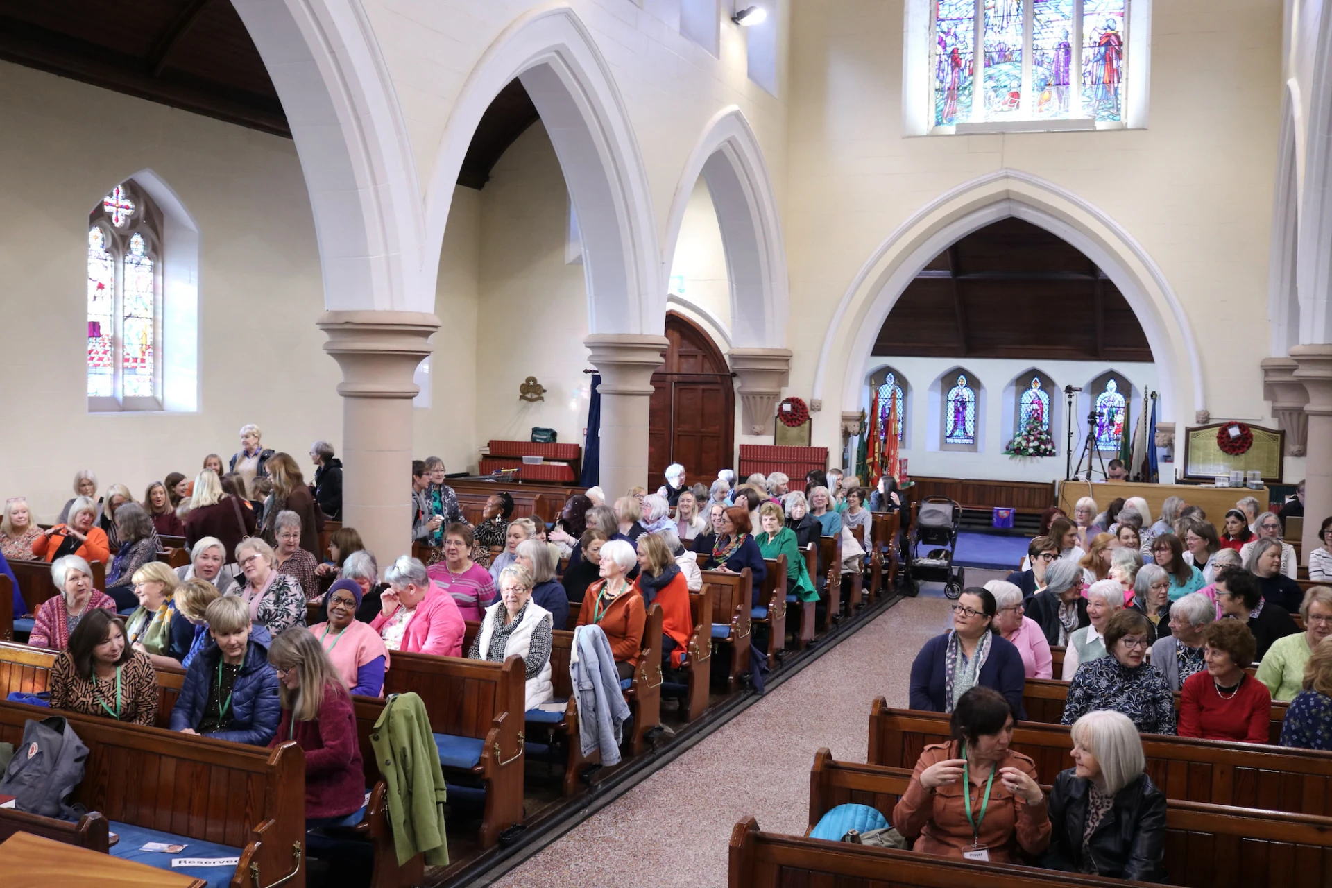 Around 200 women begin to gather