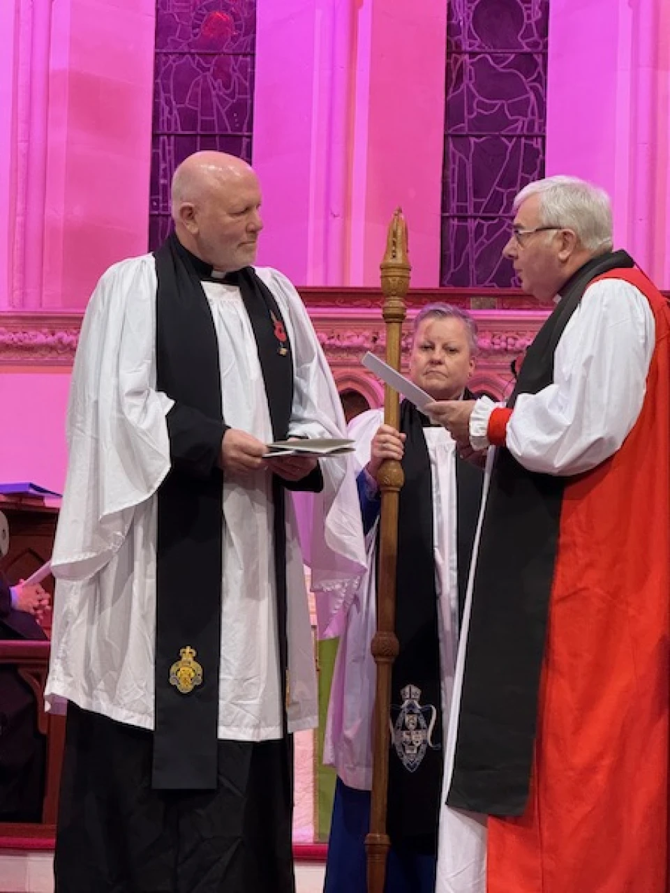 Bishop David addresses the new Vicar