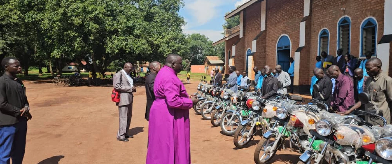 Bishop Moses presides over blessing and thanksgiving for 10 new motorbikes