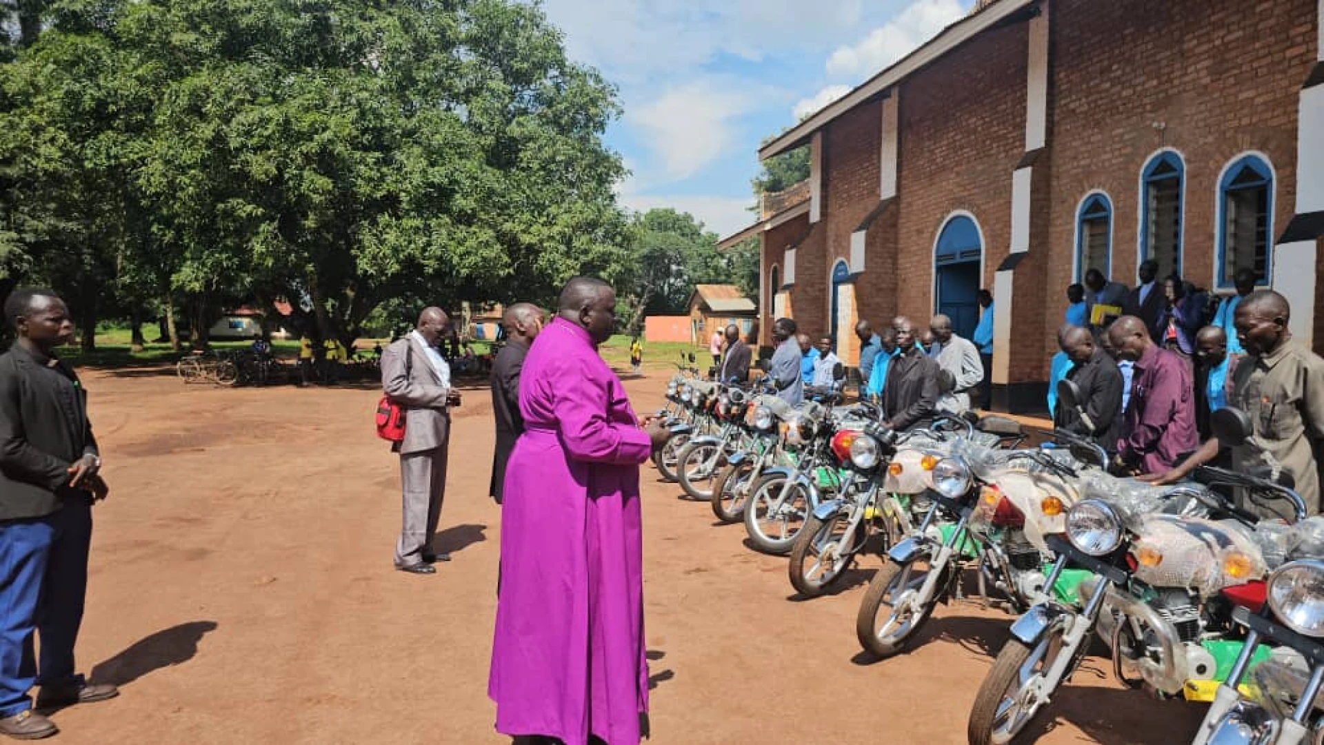 Bishop Moses presides over blessing and thanksgiving for 10 new motorbikes