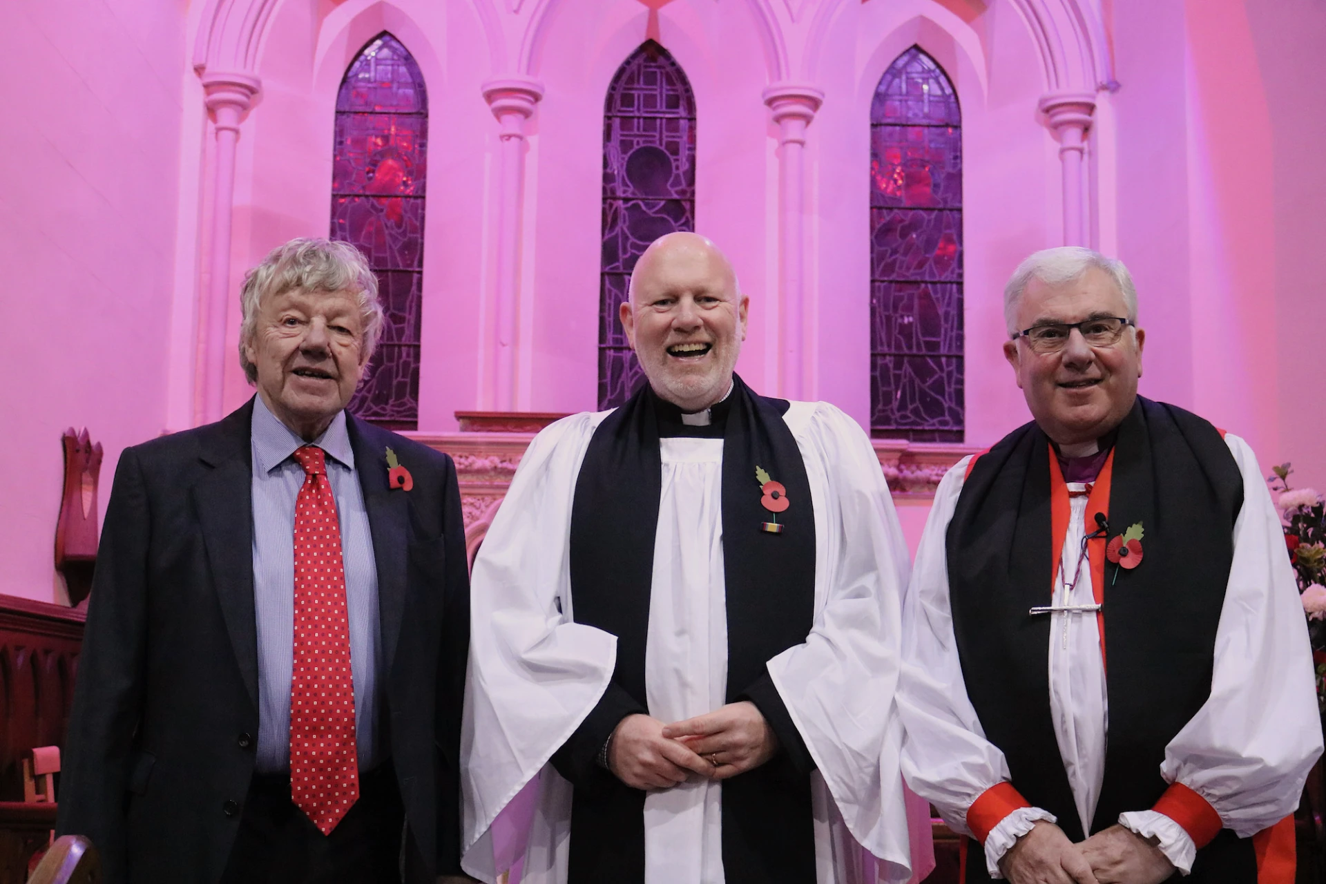 Patron of the Parish, Brian, The Lord Dunleath, Revd Adrian Green and Bishop David