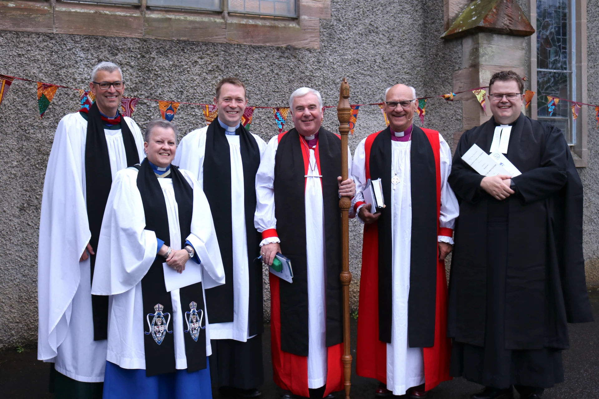 Archdeacon Jim Cheshire, Canon Gill Withers, Revd Peter Hilton, Bishop David McClay, Bishop Ken Clarke and Revd Adrian Dorrian