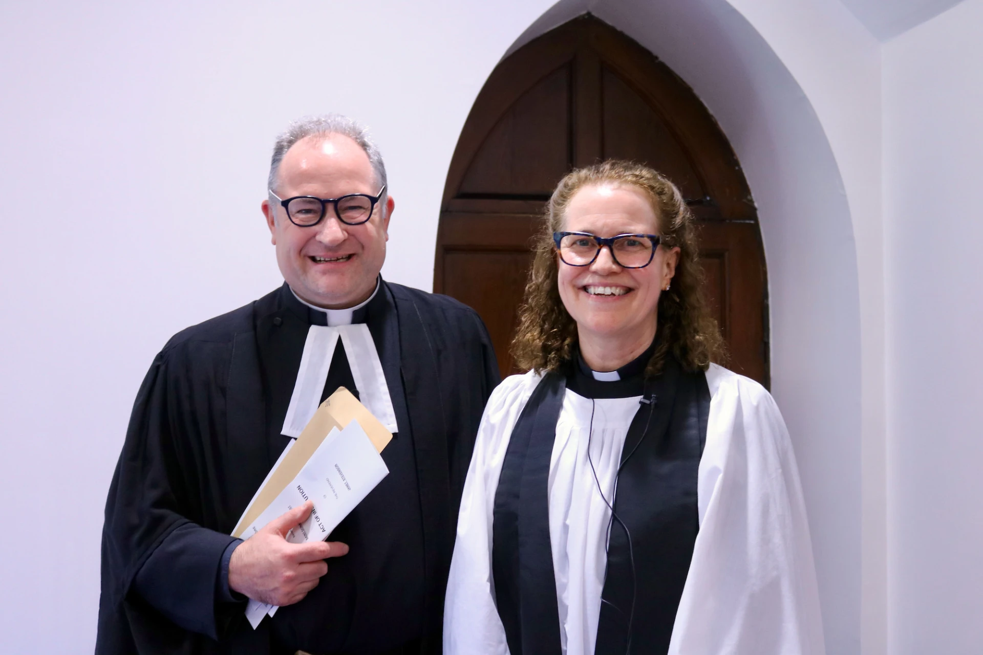 Jan with Canon Simon Doogan, Registrar and her former rector
