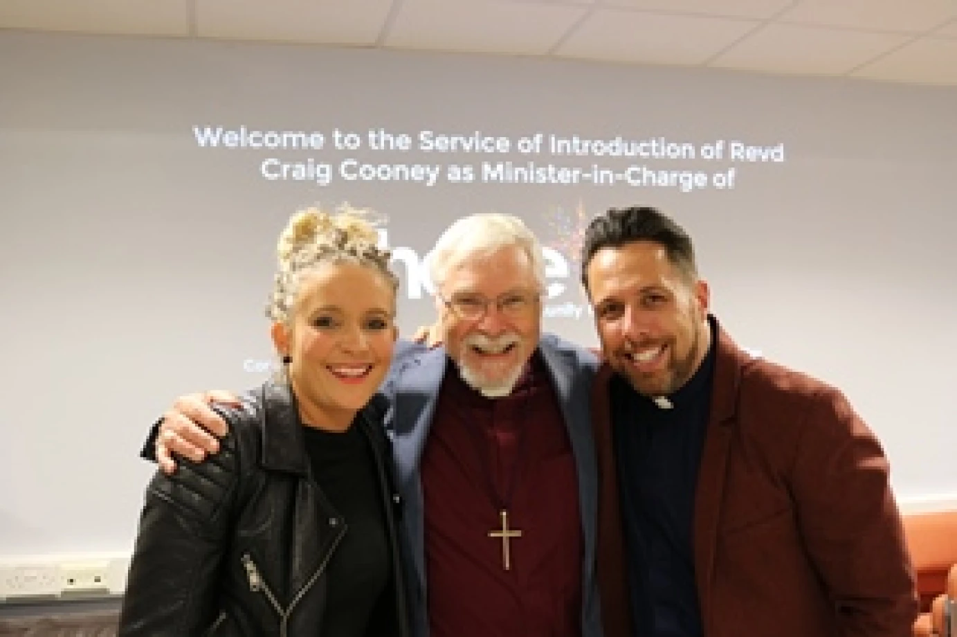 Revd Craig Cooney is introduced at Hope Community Church