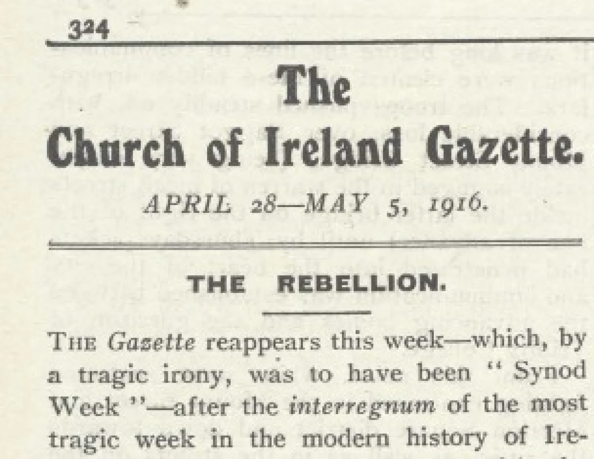 Reporting the Rising: A Church of Ireland Perspective Through the Lens of a Special Edition of the Church of Ireland Gazette