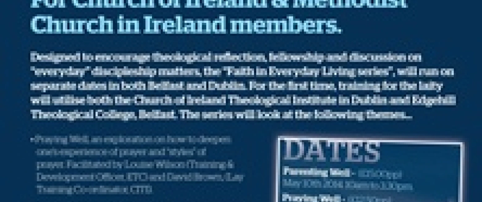 New lay training opportunities for Church of Ireland and Methodist Church in Ireland members