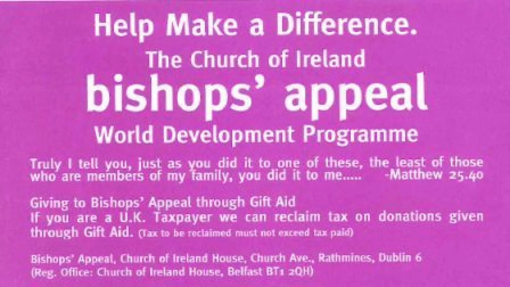 Bishops’ Appeal Funding Report 
