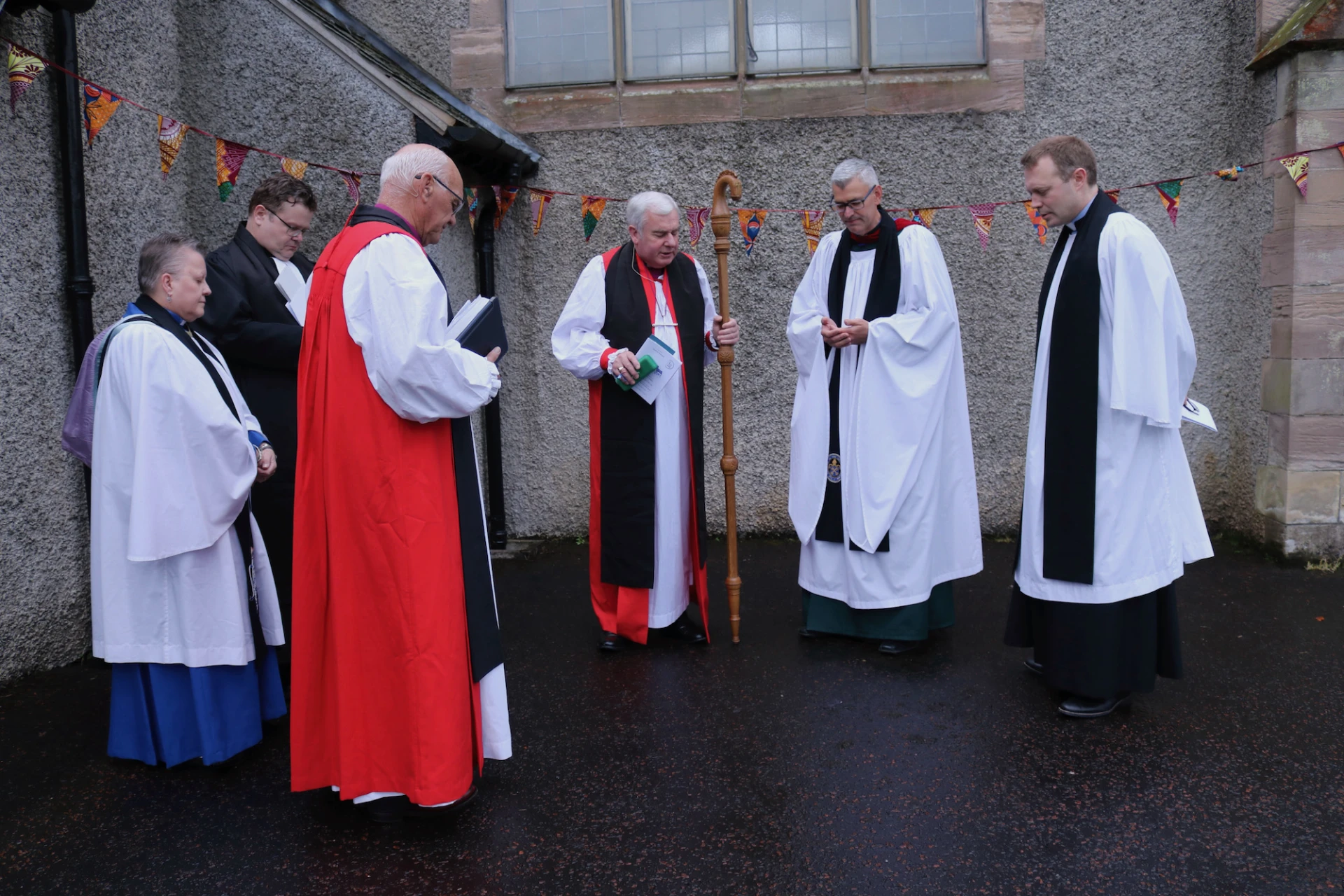 A prayer before the service