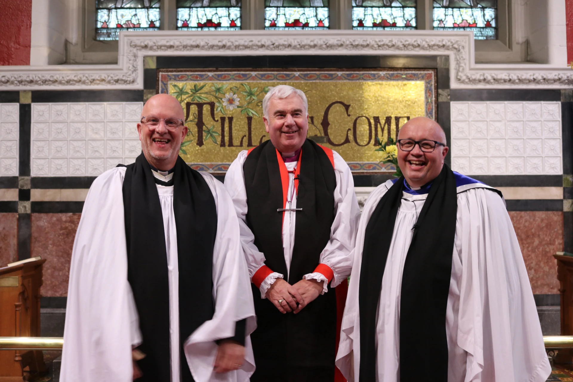 Preacher, Revd Trevor Johnston, Bishop David and Revd Willie Nixon