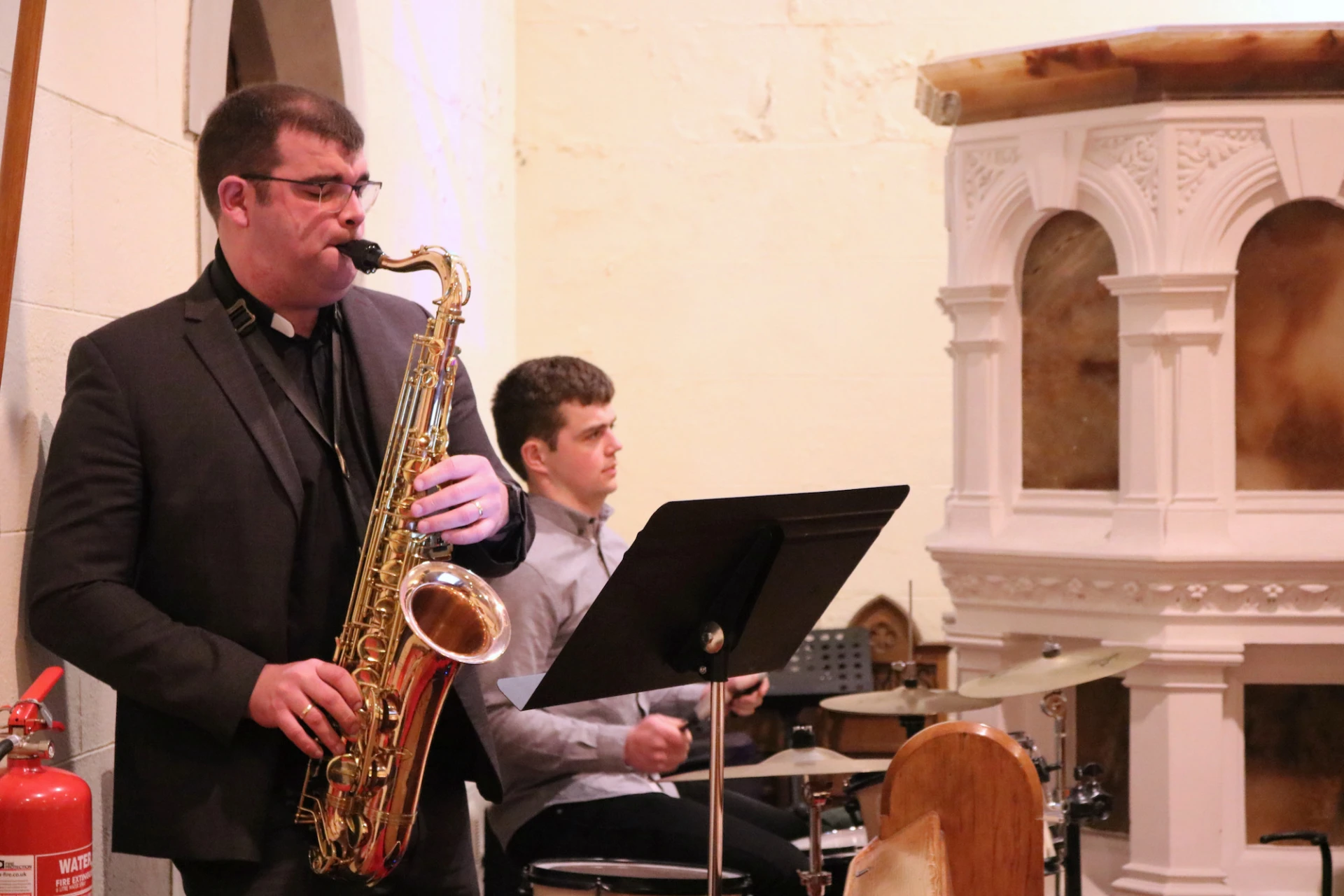 Revd Rodney Blair on sax