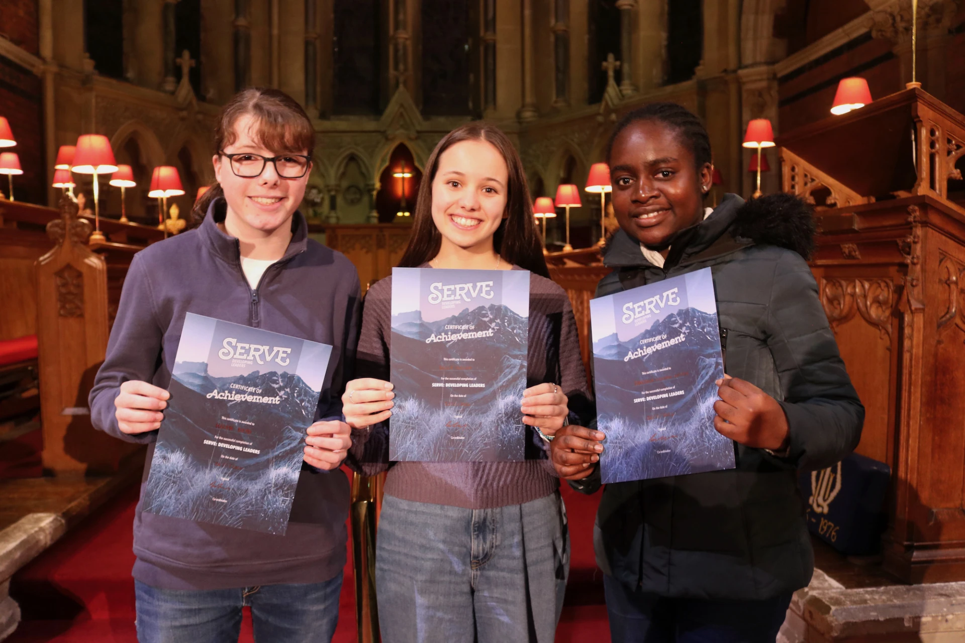 The girls with their certificates