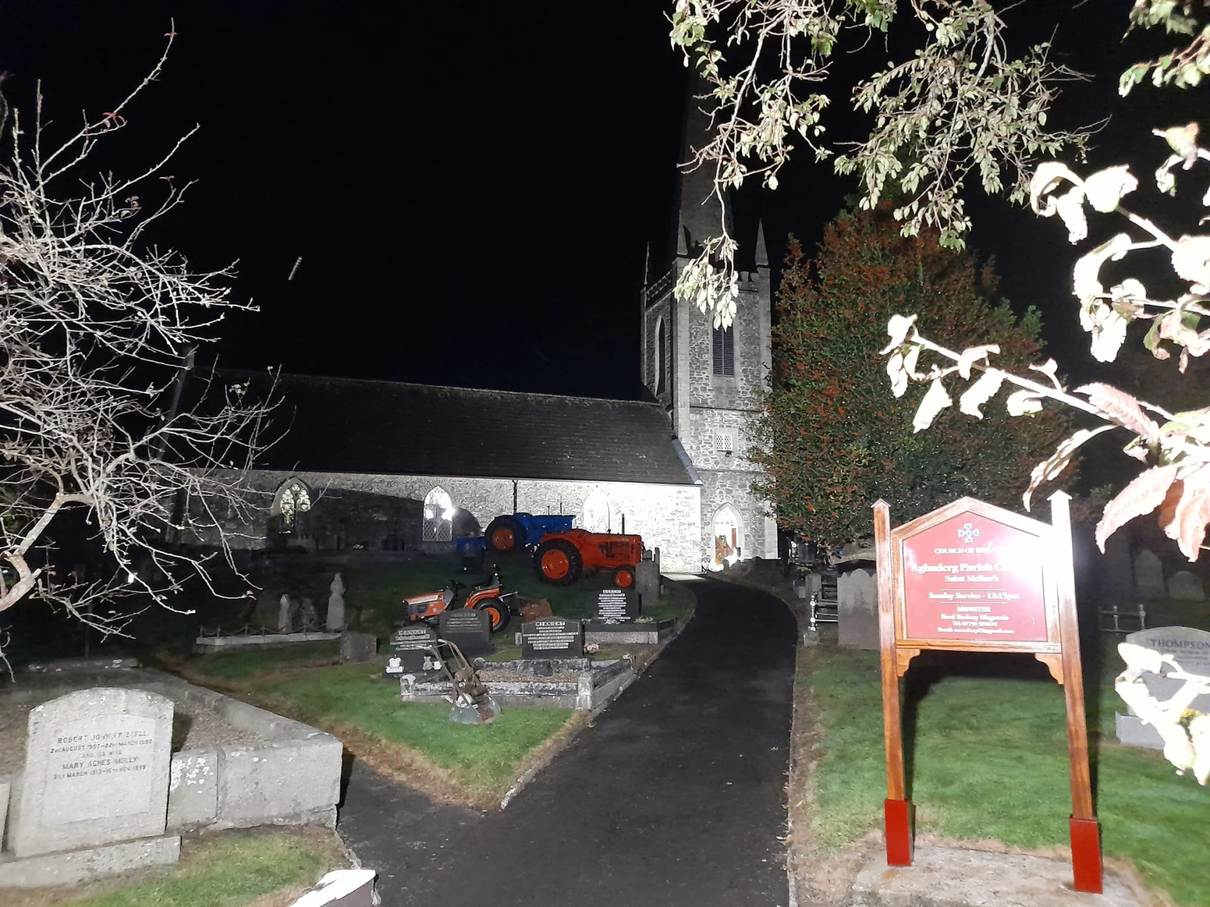 Vintage tractors in the graveyard